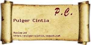 Pulger Cintia névjegykártya